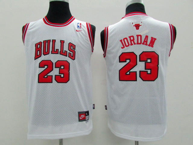 NBA Youth Chicago Bulls #23 Michael Jordan White Game Nike Jerseys